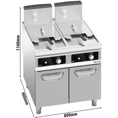 GGM Gastro Gas Doppelfritteuse - 20+20 Liter - 35 kW - Bflex Digital