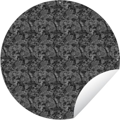 Tuincirkel Structuur - Graniet - Patroon - 60x60 cm - Ronde Tuinposter - Buiten