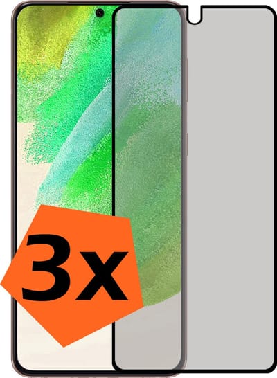 Screenprotector - 3 Stuks - Geschikt voor Samsung Galaxy S21 FE - Privacy Filter - Gehard Glas - Beschermglas - Tempered Glass - Screen Protector