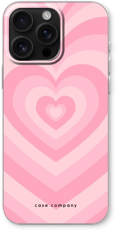 Case Company® - Hoesje geschikt voor iPhone 16 Pro Max hoesje - Hart Roos - Soft Cover Telefoonhoesje - Bescherming aan alle Kanten en Schermrand