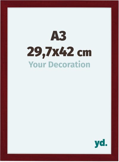 Your Decoration - Fotolijst A3 29,7x42 cm - MDF - Wijnrood Geveegd - Como