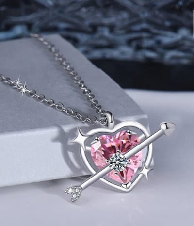 Sieradenset ketting en oorbellen hart met pijl | Liefde | Hart met pijl | Valentijn