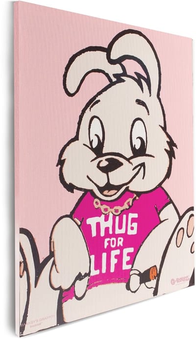 Banksy Graffiti - Canvas Schilderij 32x45 cm - Schilderijen Woonkamer