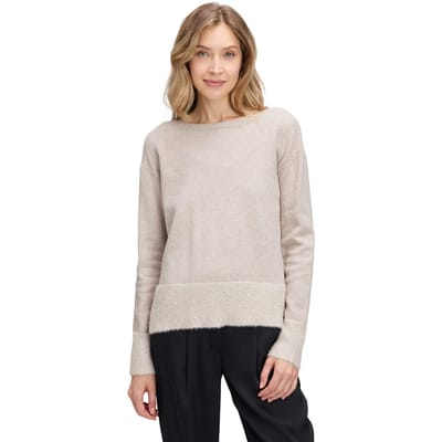Zachte tricot pullover met pailletten - taupe / gemêl. - Gr. 38 van Goldner Fashion
