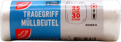 Afvalzakken met handvat - Vuilniszakken - Huishoudelijk afval - Recyclebaar materiaal - 25 liter - Transparant