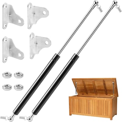 Gas schokdempers 380 mm, 200 N, 2 stuks, universeel instelbare zware L-type gasveren voor kastdeuren, gereedschap en speelgoeddozen