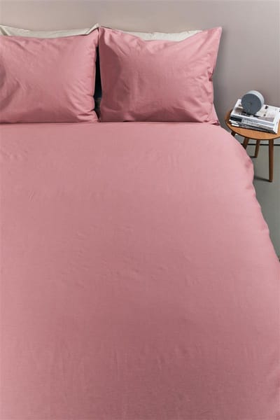 Ambiante Cotton Uni dekbedovertrek - Effen - Lits-Jumeaux XL - 260x200/220 cm - Roze