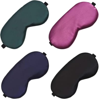 Slaapmasker Set - Oogmaskers Slapen - Ontspannen Reizen - Sterke Lichtblokkering - 4 Stuks - Diverse Kleuren