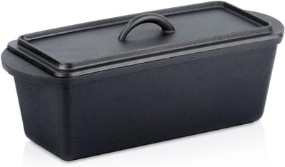 Broodbakvorm met deksel - Gietijzeren broodblik - Brood bakken - Gelijkmatige warmteverdeling - 3 liter - Zwart