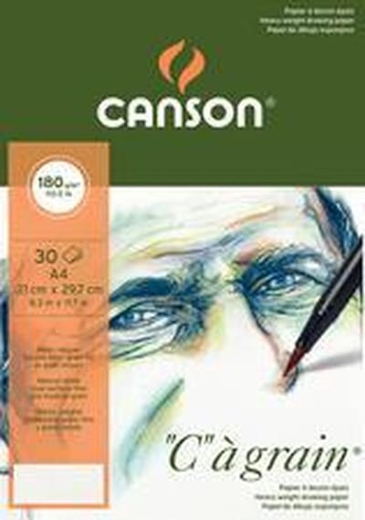 Canson tekenpapier blok C U grain A4 224 g sqm