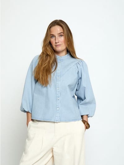 Minus Msnew Solene Denim Shirt Dames - Jurken - Lichtblauw - Maat 40