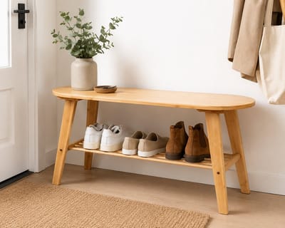 Bamboe Schoenenrek - Bamboe Schoenenkast -Voor 4 paar schoenen - Bamboe - Houtkleur 80 x 30 x 41 cm