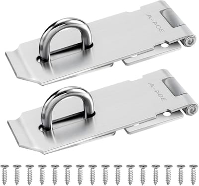 2 Stuks 10cm Latch Lock van RVS, Veiligheidsvergrendeling voor Kasten en Poorten, Inclusief Schroeven en Swivel Mechanisme