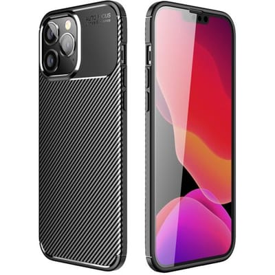 ShieldCase telefoonhoesje geschikt voor Apple iPhone 14 Pro Max Carbon Fiber Case - zwart - Siliconen hoesje - Shockproof case hoesje - Backcover case - Carbon Fiber cover hoesje
