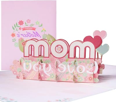 3D Pop-Up Wenskaart voor Moeder, Unieke Filigree Ontwerpen, Perfect Cadeau voor Moederdag en Verjaardag, Roze Kleur