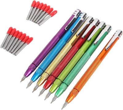 Markeerpen Set - Graveerpen Wolfraam - Precies Markeren - Ingebouwde Magneet - 7 Stuks - Aluminium