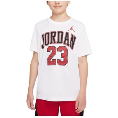 Jordan Letterprint Ronde Hals Pullover Korte Mouw T-shirt Kinderen Tops Wit HA4950-101 M white