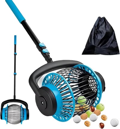 Telescopische Notenplukker - Fruitplukker Walnoten - Eikels Verzamelen - Verstelbare Lengte - 6 Liter Inhoud - Zilver