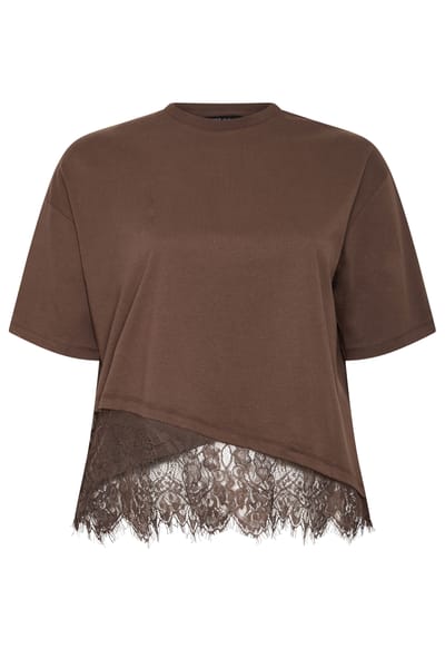 Limited Collection Bruine Asymmetrische Top Met Kanten Zoom Size 38