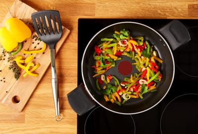Mediterrane braadpan met 2 handgrepen, 24 cm, anti-aanbaklaag, aluminium, inductie geschikt