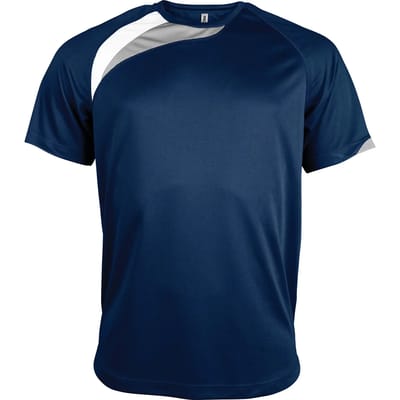 PROACT® Sportshirt korte mouwen kids PA437 - Sporty navy/White/Storm grey - 6/8 years (6/8 ans)