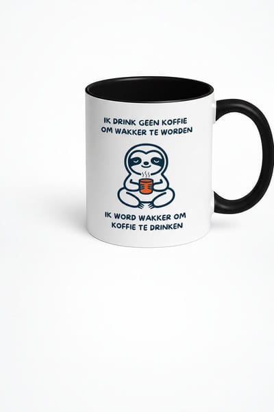 Grappige Koffiemok 'Ik Word Wakker Om Koffie Te Drinken' - Origineel Cadeau voor Koffieliefhebbers