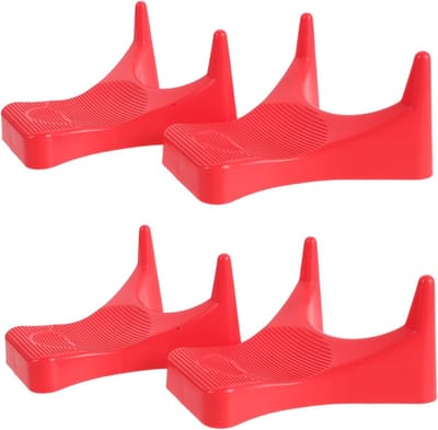 Voetbal Kicking Tee - Ballenhouder Display - Bal Presentatie Training - Verbeterde Stabiliteit - 4 Stuks 14.5cm - Rood