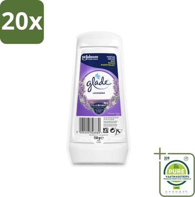 20 x Glade - Gel - Tranquil Lavender & Aloë - 150 g - Grootverpakking - Luchtverfrisser - Lavendel - Aloë Vera - Geur - Huisgeur