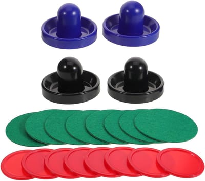 Airhockey Set - Tafelspel Accessoires - Gezinsplezier Spelen - Veilig Kindvriendelijk - 4 Pushers 8 Pads - Diverse Kleuren