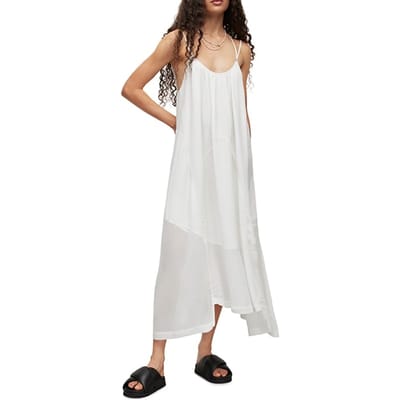 AllSaints Areena Dress Optic White Maat: 14 | Midi Jurken Outlet | Dames | Wit