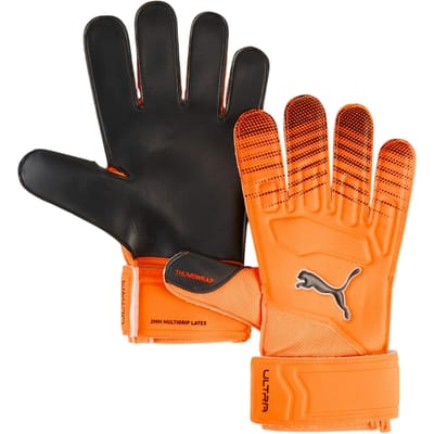 Puma Ultra Play Neon-keepershandschoenen voor kinderen (Oranje/zwart)