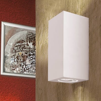 ORION Wandlamp Cube, wit, hoogte 15,5 cm, keramiek, up/down