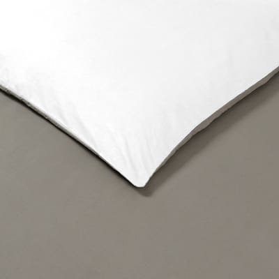 VISION Bicolor - Tweezijdig omkeerbaar Dekbedovertrekset - 100% katoen: zacht en soepel - Tweepersoons - Dekbedovertrek 200 x 200 cm met 2 bijhorende slopen - Beige / Wit - Oekotex gecertificeerd