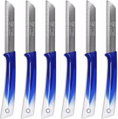 Solingen schilmes met kartel vlijmscherpe Messen set 6-delig van roesvrij staal(Blauw-Wit) Made in Germany