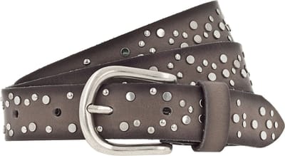 Vanzetti Leren Riem 25mm Rivet Belt W100 Taupe Grijs