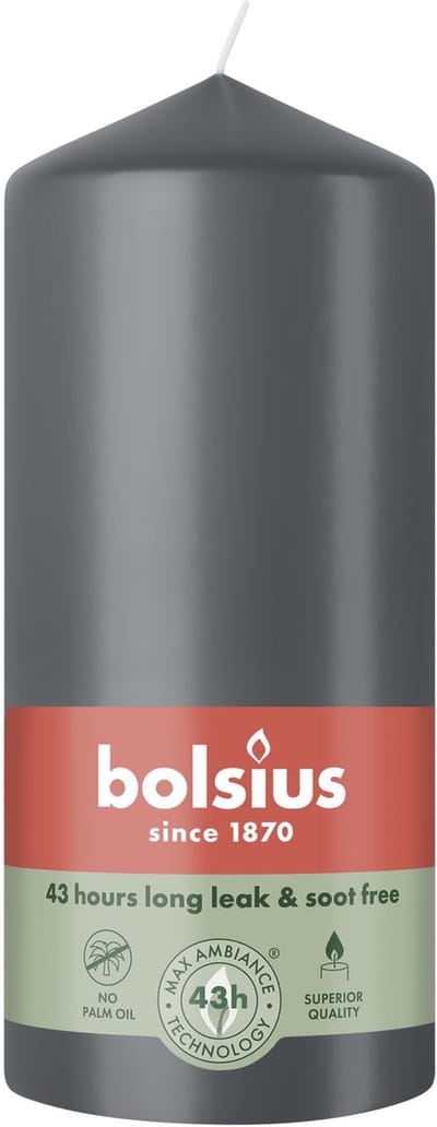 Bolsius Stompkaars 130/68 Stormy Grey (1 stuk)