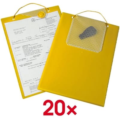 Werkordermap MAGNETIC met magnetische sluiting sleutelvak en ophangkoord - A4 per 10 stuks - Geel