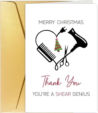 Kerstkaart Bedankkaart voor Schoonheidsspecialiste, Haarstylist of Salon Personeel