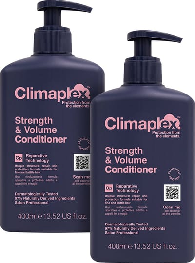 Climaplex Strength & Volume Conditioner Voordeelverpakking - Herstelt, Versterkt & Voedt - Beschermt Tegen Weerselementen - Voor Beschadigd Haar - 400 ml - 2 Stuks