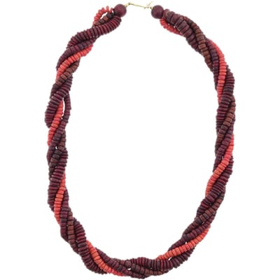 Behave – Kokos ketting – 55 cm – Roodtinten en bordeaux