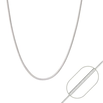 Fako Bijoux® - Ketting - Slang - 1.2mm - 50cm - Zilverkleurig