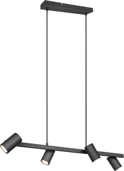 TRIO MARLEY - Hanglamp - Zwart mat - excl. 4x GU10 4,9 W - Plafondbevestiging - In hoogte verstelbaar