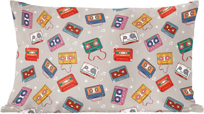 Sierkussens - Kussentjes Woonkamer - 60x40 cm - Muziek - Cassette - Patroon