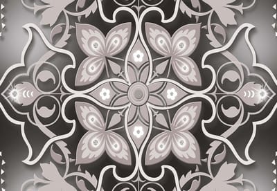 Fotobehang Abstract Modern Design Pattern Flowers | XL - 208cm x 146cm | 130g/m2 Vlies