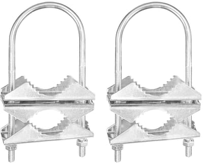 Dailygoody - Antenne Mast Klem - 2 stuks V Kaak Blok - Anti-Roest - Duurzaam - Dubbele Antenne - Geschikt voor TV en CB Ham Antenne
