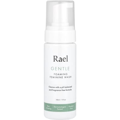 Rael, Natural Foaming Feminine Cleanser, for sensitive skin, fragrance-free, 5 fl oz (150 ml) white