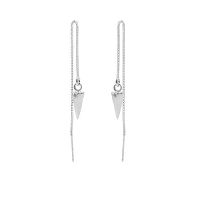 Karma Pull Through Doortrek Oorbellen Round Cone Zilver