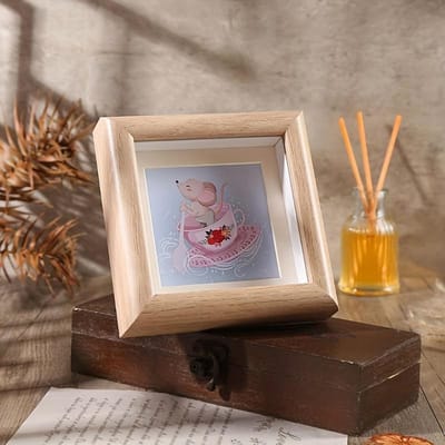 1 stuks Mini Holle Fotolijst, Vierkante Inch Mini Fotolijst, Tafel, DIY Specimen Lijst Montage, Houten Fotolijst Pack of 1 gray