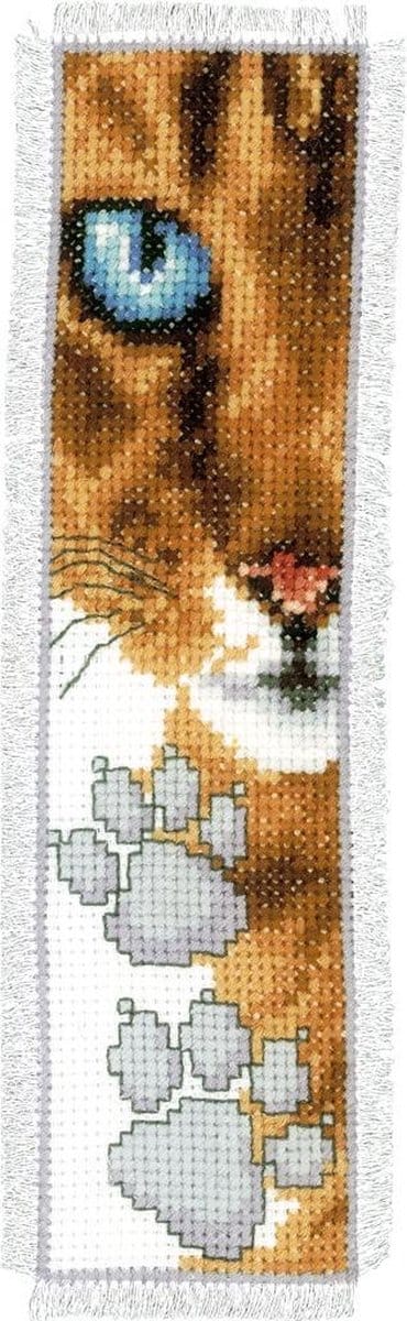 Vervaco - Bladwijzer kit - Kat - PN-0143913 - Borduren - Borduurpakket - Borduurpakket volwassenen - Borduurpakket kind