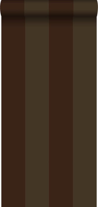 Origin Wallcoverings behang strepen mat bruin en glanzend brons - 53 cm x 10.05 m - 345729